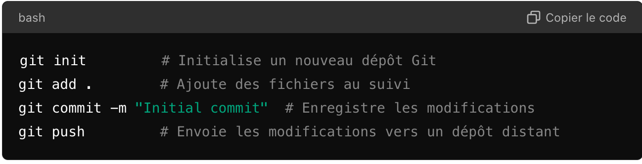 Commandes de base avec GIT 
